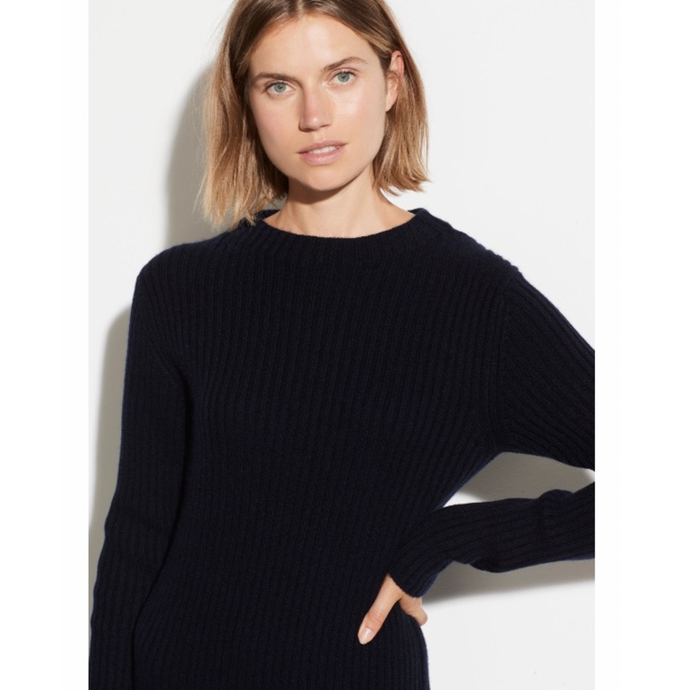 ✨ Vince Wool Cashmere Ribbed Dress in Coastal Blue ✨ - Picture 2 of 6